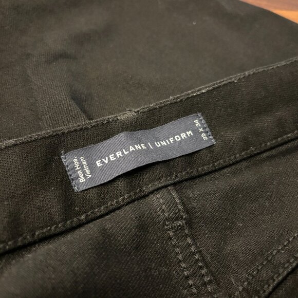 Everlane Black Uniform Stretch Organic Denim Size 34x32 - Picture 5 of 6